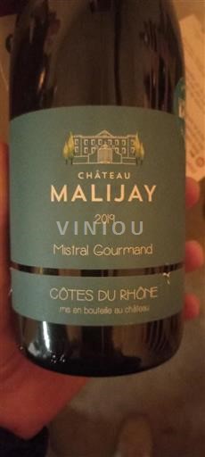 Vallée du Rhône Côtes-du-rhône Château Malijay Mistral Gourmand 2019