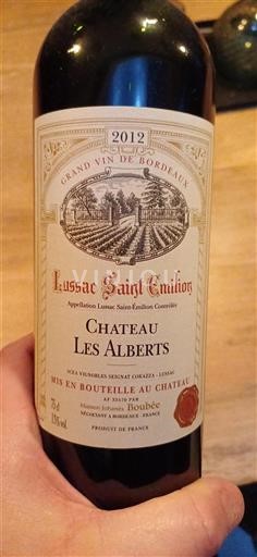 Bordeaux Lussac-saint-émilion Château Les Alberts 2012