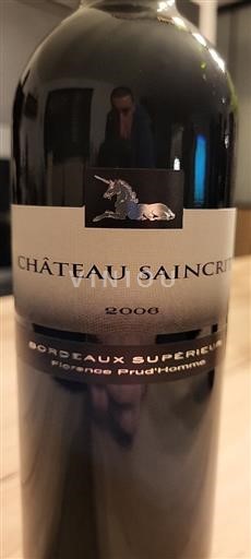 Bordeaux Bordeaux Supérieur Château Saincrit 2006