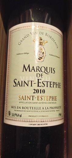 Bordeaux Saint-Estèphe Marquis De Saintestèphe 2010