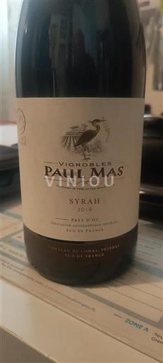 Languedoc og Roussillon Pays d'Oc Vignobles Paul Mas Syrah 2019