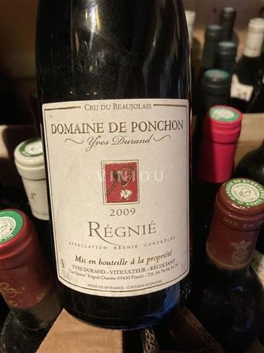 Vin Rouge sec Domaine Ponchon 2009 France Beaujolais Régnié