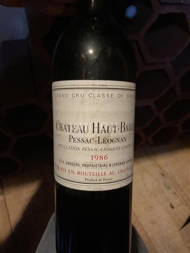 Bordeaux Pessac-Léognan Grand Cru Château Hautbailly 1986