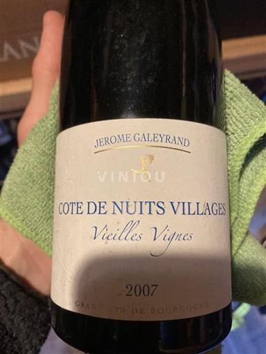 Burgundi Côte de Nuits -kylät Jérôme Galeyrand Vieilles Vignes 2007