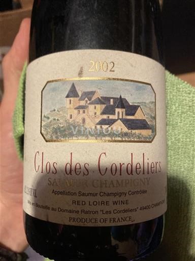 Vallée de la Loire Saumur-champigny Clos Des Cordeliers 2002