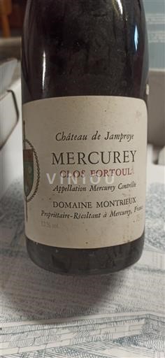 Bourgogne Mercurey Château Jamproye Clos Fortoul 1989