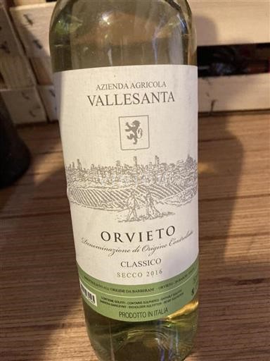 Umbria Orvieto Azienda Agricola Vallesanta Classico 2016