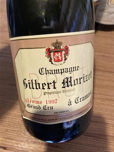 Champaña Champán Grand Cru Gilbert Morizet 1997