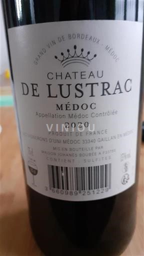 Bordéus Médoc Château Lustrac 2020