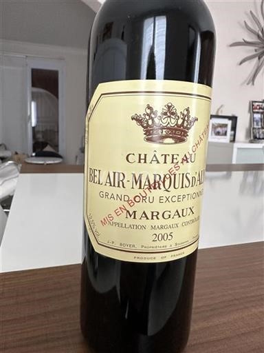 Bordeaux Margaux Grand Cru Bel Air Marquis Aligre Grand Cru Exceptionnel 2005