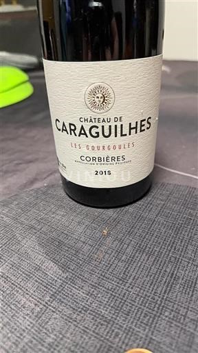 Vin Rouge sec Les Gourgoules Château Caraguilhes 2018 France Languedoc Corbières
