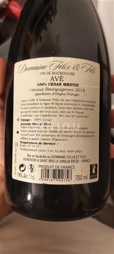Burgundsko Burgundské vinice Félix & Fils AVÉ 2018