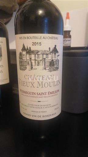 Bordeaux Puisseguin-saint-émilion Domaine Vieux Moulin Tour de Roques 2015