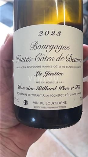 Borgoña Hautes Côtes de Beaune Grand Cru Domaine Billard Père Et Fils La Justice 2023