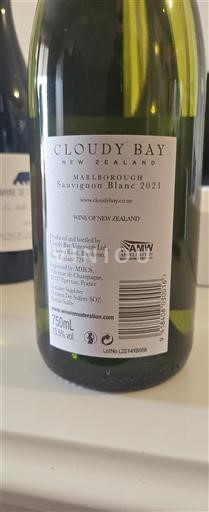 Marlborough Cloudy Bay Sauvignon Blanc 2021