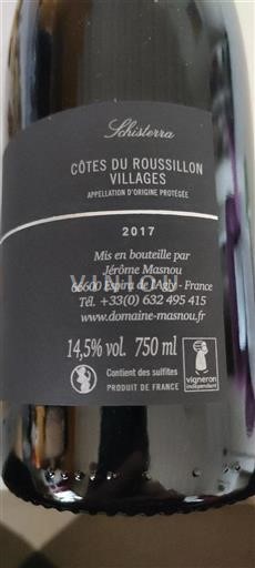 Roussillon Côtes du Roussillon Villages Jérôme Masnou Schisterra 2017