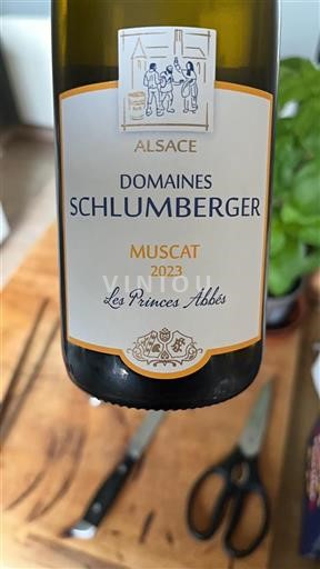 Vin Blanc sec Les Princes Abbés Domaine Schlumberger 2023 France Alsace Muscat