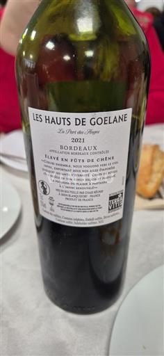 Bordeaux Les Hauts De Goélane La Part des Anges 2021