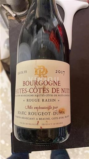 Bourgogne Hautes Côtes de nuits Marc Rougeotdupin Rouge Raisin 2017