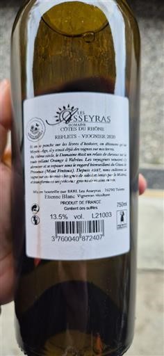 Vale do Ródano Côtes-do-Ródano Les Asseyras Reflets - Viognier 2020