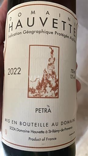 Alpes et pays Rhodaniens Alpilles Domaine Hauvette Petra 2022