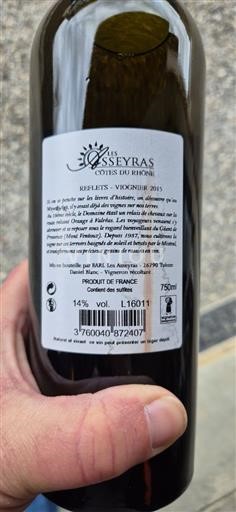 Vale do Ródano Côtes-do-Ródano Les Asseyras Reflets - Viognier 2015