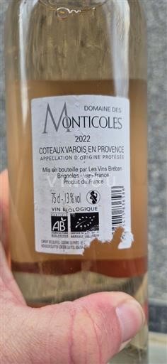 Provence Coteaux Varois en Provence Domaine Des Monticoles 2022