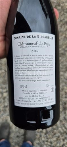 Rhônevallei Châteauneuf-du-Pape La Biscarelle 2015