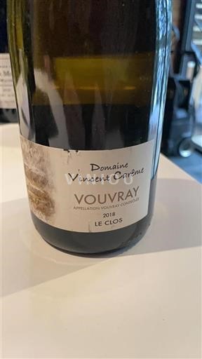 Vallée de la Loire Vouvray Vincent Carême Le Clos 2018
