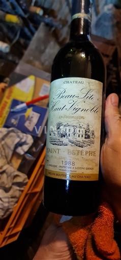 Bordeaux Saint-Estèphe Cru Bourgeois Beausite Haut Vignoble 1988