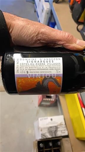 Vin Rouge sec Domaine Andézon 2022 France Vallée du Rhône Côtes-du-rhône-villages AOC