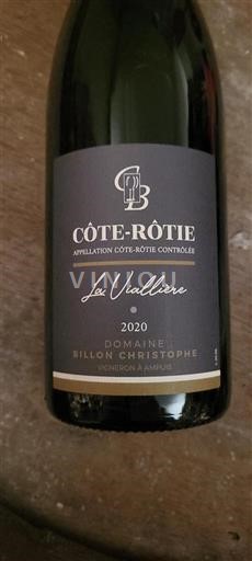 Valle del Ródano Côte-rôtie Domaine Billon Christophe La Viallière 2020
