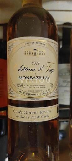 Sudoeste Monbazillac Château Le Fagé Grande Réserve 2005