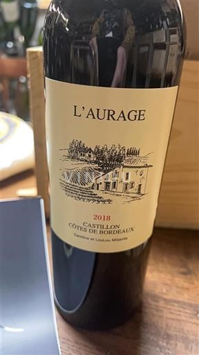 Bordeaux Côtes-de-Bordeaux L'aurage 2018