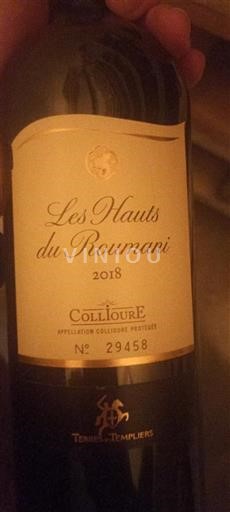 Roussillon Collioure Terre Des Templiers Les Hauts du Roumani 2018
