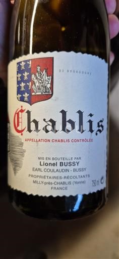 Bourgogne Chablis Earl Couladin Bussy 2018