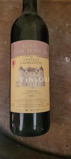 Sud-Ouest Cahors Château Lagrezette Dame Honneur 1994