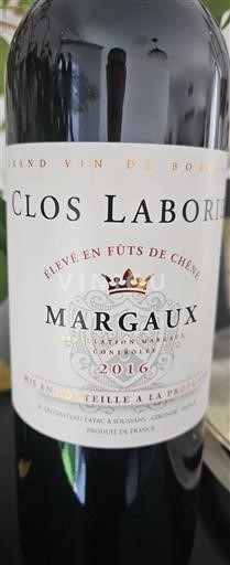 Bordeaux Margaux Clos Laborie 2016
