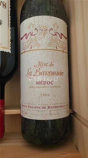 Bordeaux Médoc Baron Philippe De Rothschild Mise de La Baronnerie 2000