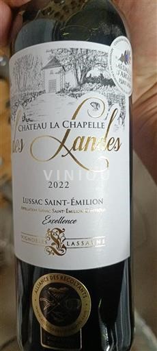 Bordeaux Lussac-saint-émilion Château La Chapelle Excellence 2022