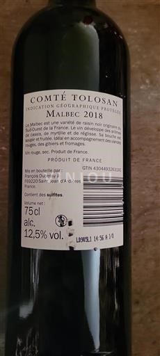 Sydvestfrankrig Comté tolosan Malbec 2018