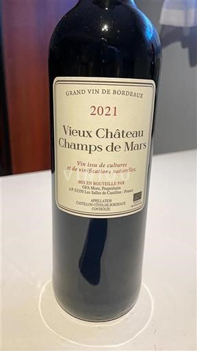 Bordeaux Castillon-côtes-de-bordeaux Grand Cru Château Vieux Champs De Mars 2021