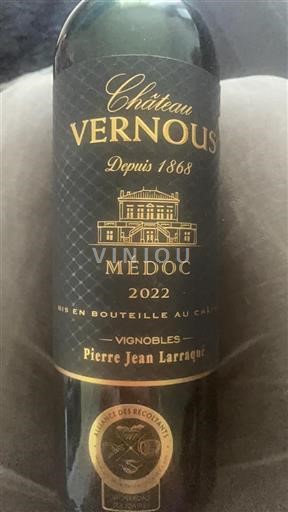 Bordeaux Médoc Grand Cru Château Vernous 2022