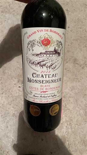 Bordeaux Blaye-côtes-de-bordeaux Grand Cru Château Monseigneur 2018
