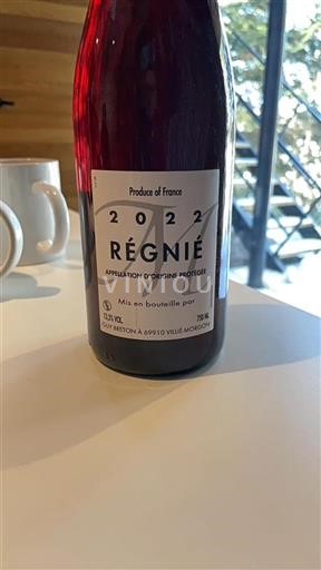 Beaujolais Régnié Guy Breton 2022