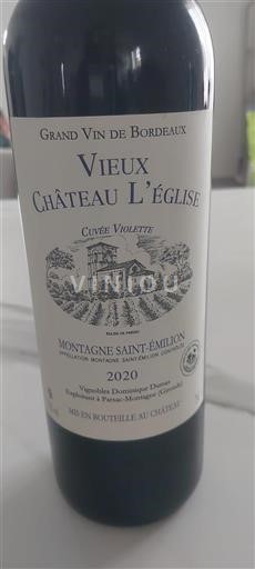 Bordeaux Montagne-saint-émilion Château Vieux L'église Violette 2020
