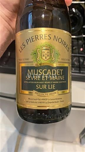 Vallée de la Loire Muscadet-sèvre-et-maine Les Pierres Noires Sur Lie 2016
