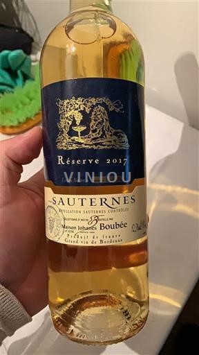 Bordeaux Sauternes Maison Johanes Boubée Réserve 2017