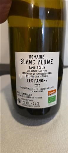 Languedoc-Roussillon Catalaanse hellingen Domaine Blanc Plume Les Fanges 2022