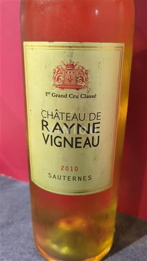 Bordeaux Sauternes Grand Cru Château Rayne Vigneau 2010
